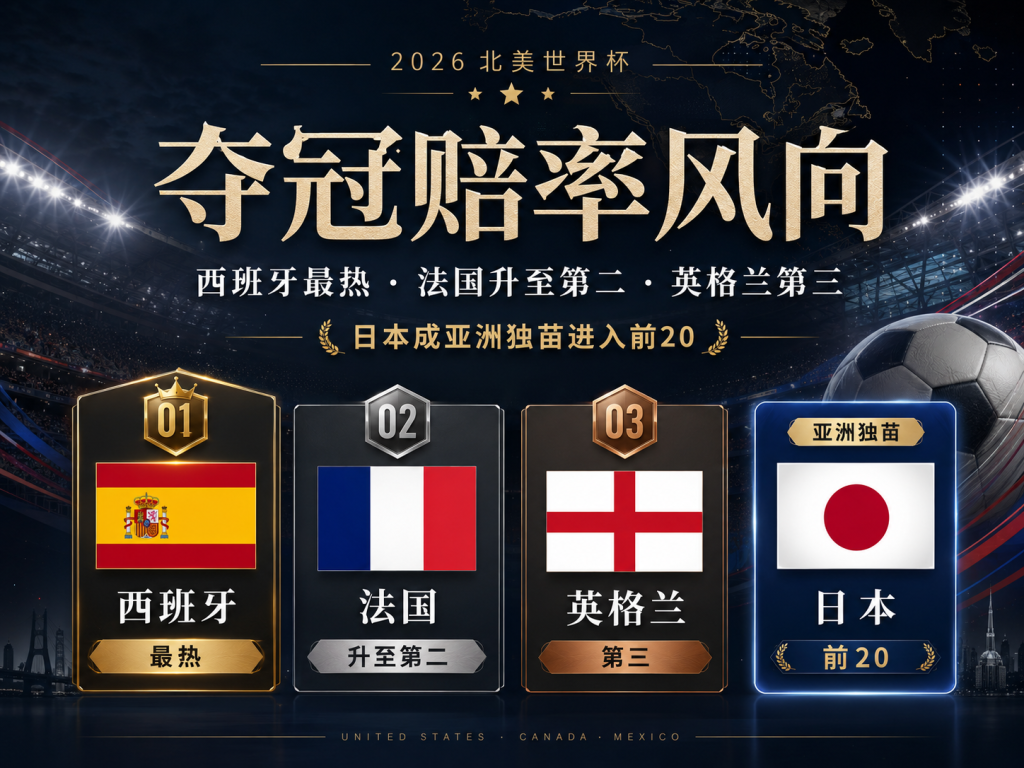 美加墨世界杯夺冠概率最新情况
